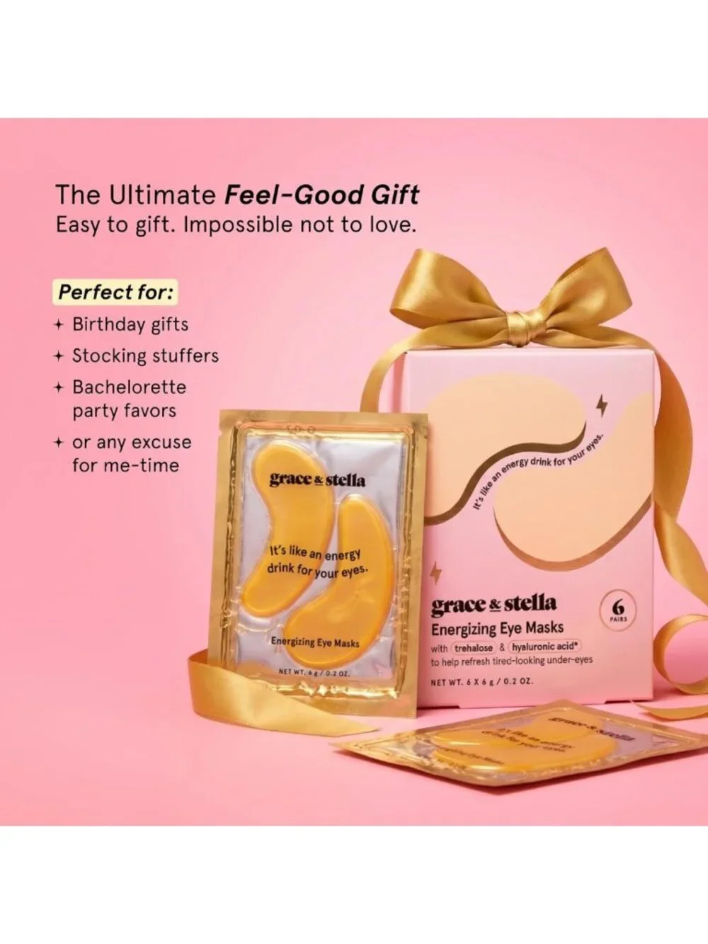 Vegan Eye Patches for Puffy Eyes | Under Eye Masks for Dark Circles & Bags